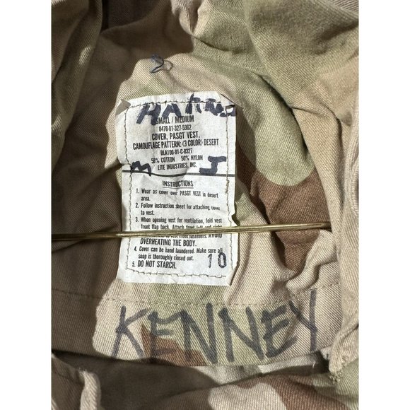 US ARMY PASGT FLACK JACKET VEST COVER DCU DESERT CAMO / SMALL - MEDIUM - Picture 5 of 5